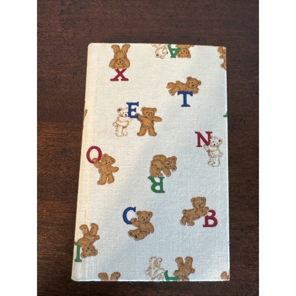 1989 Quillmark Fabric Alphabet & Bears Hardcover Journal Vintage. NOS